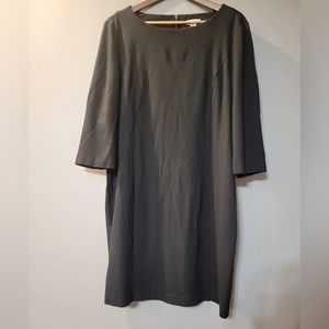 Chico's Black Shift Midi Dress w/ 3/4 Sleeves | Size XL